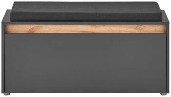 Lomado Schuhbank CRISP-61 anthrazit mit Wotan Eiche Nb 1 Klappe, 1 Sitzkissen 100 cm breit