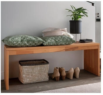 Lomado Schuhbank CUENCA-137 Massivholz Buche, 120 cm breit belastbar