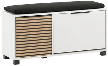 Lomado Schuhbank LANSING-80 weiß mit Akustikpaneel-Optik
