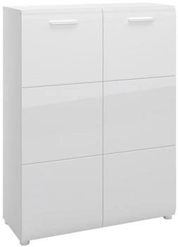 Lomado Schuhschrank MALABO-129 Kommode 90 cm breit weiß Hochglanz