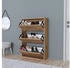 en.casa Schuhschrank Aurskog mit Kipptüren 110x73 5x24cm Eiche eiche