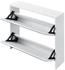 en.casa Schuhschrank Vogar mit 2 verspiegelten Türen 67x63x17 cm Weiß
