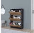 en.casa Schuhschrank Aurskog mit Kipptüren 110x73 5x24cm Anthrazit/Eiche