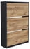 en.casa Schuhschrank Aurskog mit Kipptüren 110x73 5x24cm Anthrazit/Eiche