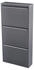 en.casa Schuhschrank Sokndal Schuhkipper mit 3 Kippfächern 104x50x15 cm Grau