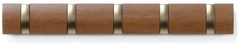 Umbra Kleiderhaken Flip 5, 318850-1227, klappbar, walnuss hell Holz Hakenleiste mit 5 Haken