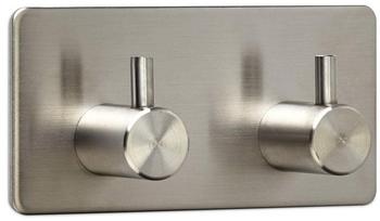 Sotech Kleiderhaken Pandora 120497, selbstklebend silber Hakenleiste mit 2 Haken
