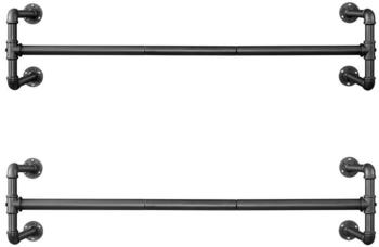 Songmics Wandgarderobe HSR64BK-02, 110x29,3cm Kleiderstange, schwarz 2 Stück