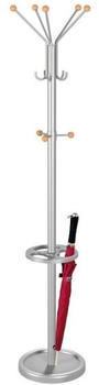 Kerkmann Garderobenständer TK2, 6068 silber mit 10 Haken 175x39cm