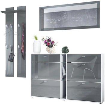 Vladon Garderoben-Set Grau 215x210x28 cm