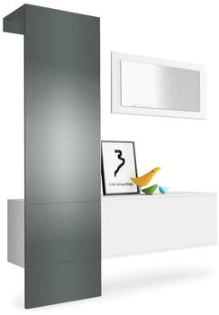 Vladon Garderoben-Set Graphit 156x193x35 cm