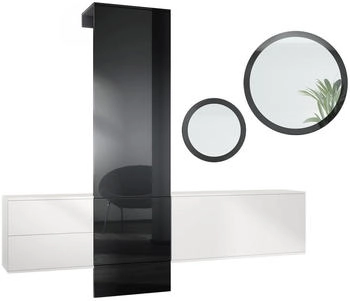 Vladon Garderoben-Set Schwarz Hochglanz 208x193x35 cm