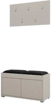 Mirjan24 Garderoben-Set Kaschmir Schwarz 2-Sitzer Rechteckig 84x45x35 cm