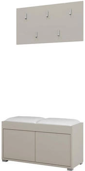 Mirjan24 Garderoben-Set Kaschmir Weiß Hochglanz 2-Sitzer Rechteckig 84x45x35 cm