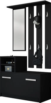 Mirjan24 Garderoben-Set Schwarz 85x180x24 cm Garderobe