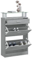 vidaXL Schuhschrank Grau Sonoma 63x24x104 cm Holzwerkstoff
