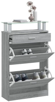 vidaXL Schuhschrank Grau Sonoma 63x24x104 cm Spanplatte