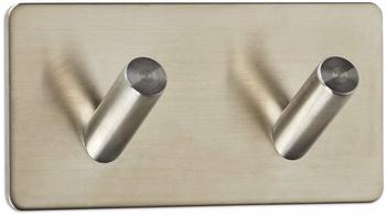 Sotech Kleiderhaken Adra 120495, selbstklebend silber Hakenleiste mit 2 Haken