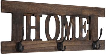 Mendler Wandgarderobe HWC-C60 Home 44990 Holz 55x21cm mit 3 Haken dunkelbraun vintage