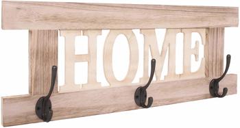 Mendler Wandgarderobe HWC-C60 Home 61511 Holz 55x21cm mit 3 Haken naturbraun vintage