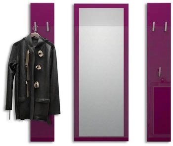 Vladon Garderoben-Set Brombeere 120x140x2 cm
