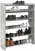vidaXL Schuhregal Betongrau 80x25x100 cm Holzwerkstoff