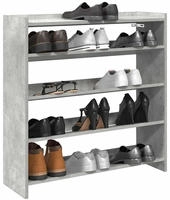 vidaXL Schuhregal Betongrau 80x25x81 cm Holzwerkstoff