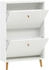 Schildmeyer Schuhschrank Bjarne mit 2 Klappen matt weiß braun 60x92x19 cm