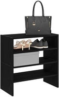 vidaXL Schuhregale 2 St&uuml;ck stapelbar Schwarze Eiche 60x30x30,5 cm