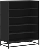 vidaXL Schuhschrank Schwarz 75x38x97,5 cm Holzwerkstoff Metall