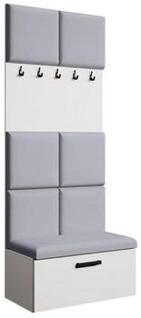 Beautysofa Garderoben-Set Weiß Grau Kunststoff 81x203x43 cm