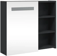 vidaXL Spiegelschrank mit LED-Beleuchtung Schwarz 60x13x52 cm