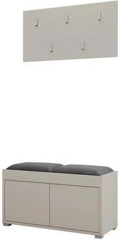 Mirjan24 Garderoben-Set Kaschmir Grau 2-Sitzer Rechteckig 84x45x35 cm