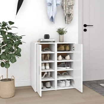 vidaXL Schuhschränke 2 Stk. Weiß 32x35x70 cm (808955)