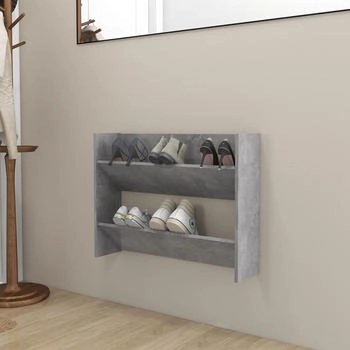 vidaXL Wand-Schuhschrank Betongrau 80x18x60 cm (806749)