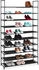 Relaxdays Xxl Schuhregal Stecksystem, 10 Ebenen, für 50 Paar Schuhe 176,5x99x29,5 cm schwarz