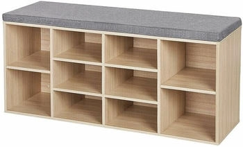 Songmics Vasagle Schuhbank 10 Fächer 104 x 30 x 48 cm Holzoptik SHL10NL