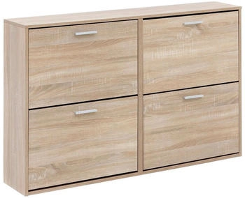 Wohnling Schuhschrank Eiche Sonoma Nachbildung silber 120x81x24 cm