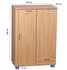 Wohnling Schuhschrank 2-Türig 60x90x35 cm Buche