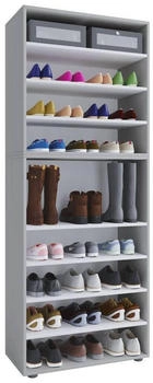 Mid.you Schuhregal Grau 9 Fächer 70x183x37 cm