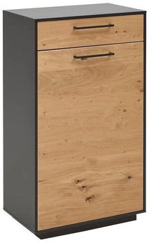 Dieter Knoll Schuhschrank Anthrazit Eiche Balkeneiche furniert 3 Fächer 1 Schubladen 60x103x37 cm