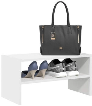 vidaXL Schuhregal Stapelbar Wei&szlig; 60x30x30,5 cm