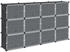 vidaXL Schuhregal Regalsystem mit 12 Würfeln / Türen Schwarz PP. 1-tlg. 165,5x93,5x31,5 cm