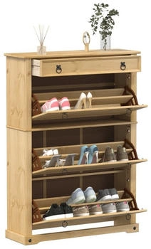 vidaXL Schuhregal Hochglanz-Wei&szlig; 55x35x108 cm Holzwerkstoff Hochglanz-Wei&szlig;