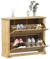 vidaXL Schuhschrank Corona 99x32x85 cm Massivholz Kiefer