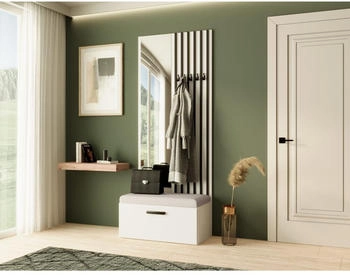 Beautysofa Garderoben-Set Weiß Kunststoff 81x203x43 cm