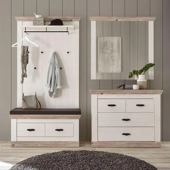 Villa Hauswerk Garderoben-Set Florenz weiß 224 x 201 x 45 cm (9PPLR6)