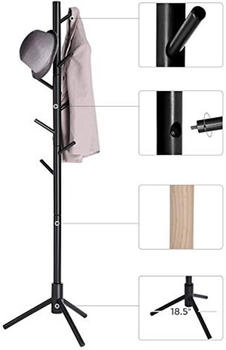 Vasagle Rack, 8 Haken, schwarz