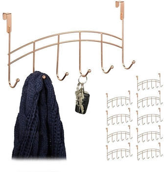 Relaxdays 10xTürgarderobe zum Einhängen kupfer