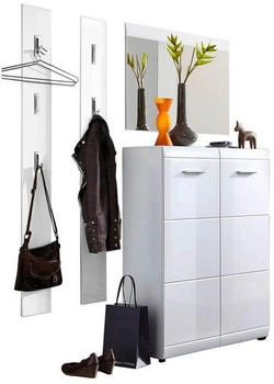 CarryHome Garderobe Weiß 4-teilig 149x200x36 cm